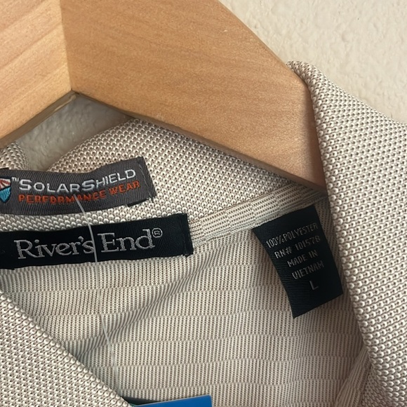 Men’s Solar Shield Performance wear collared shirt. UPF 30+ size L NWT - Picture 3 of 5